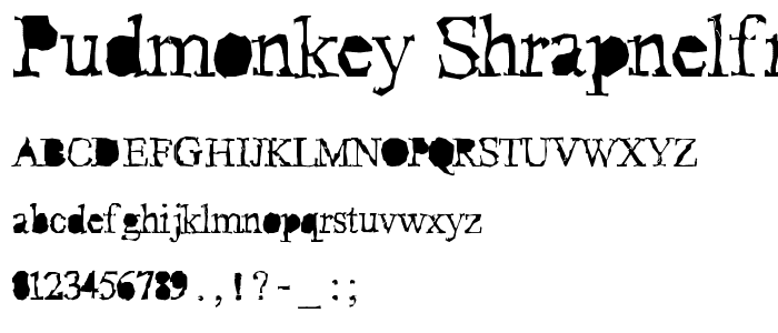 Pudmonkey ShrapnelFree font